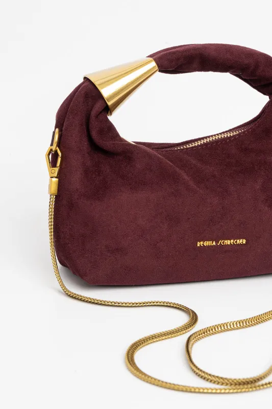 Hobo Bag Suede Gold Detail