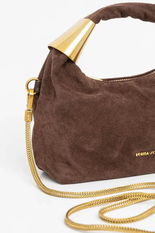 Hobo Bag Suede Gold Detail