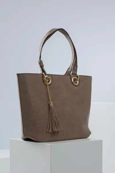 Τσάντα Κρακελέ Taupe