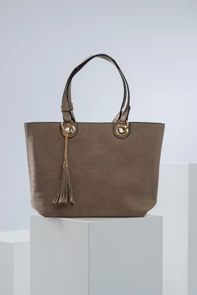 Τσάντα Κρακελέ Taupe