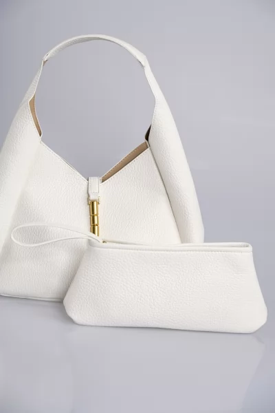 Τσάντα Mini Hobo Λευκή
