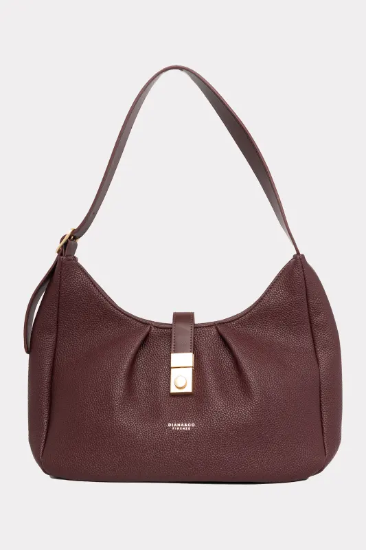 Shoulder Bag Leather Solid Color