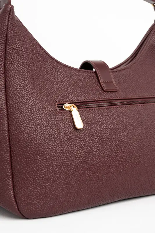 Shoulder Bag Leather Solid Color