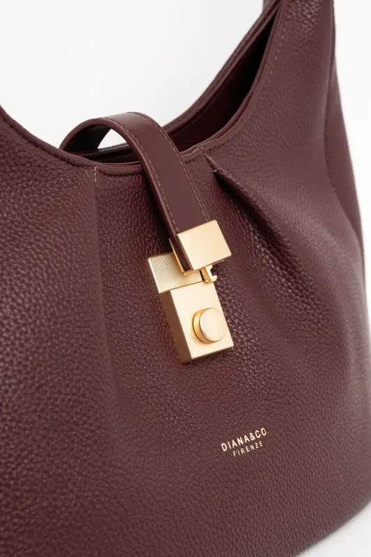 Shoulder Bag Leather Solid Color