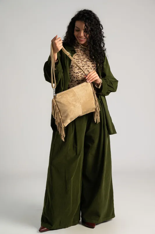 Bag Rectangular Suede Fringes