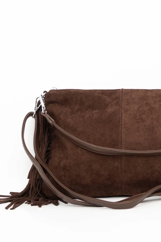 Τσάντα Ορθογώνια Σουέτ Κρόσια