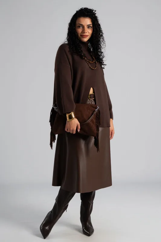 Τσάντα Ορθογώνια Σουέτ Κρόσια