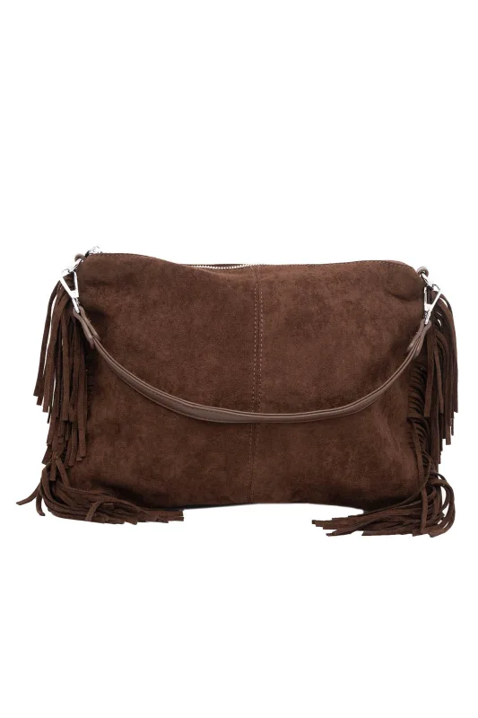 Τσάντα Ορθογώνια Σουέτ Κρόσια