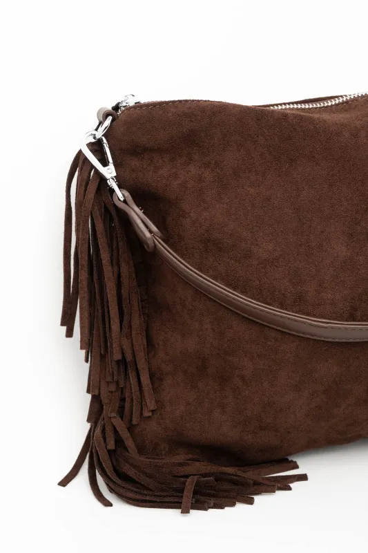 Τσάντα Ορθογώνια Σουέτ Κρόσια