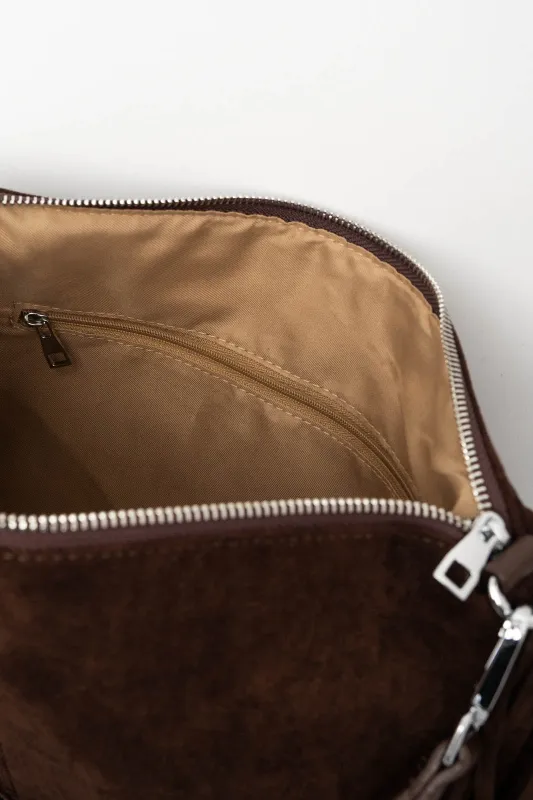 Τσάντα Ορθογώνια Σουέτ Κρόσια