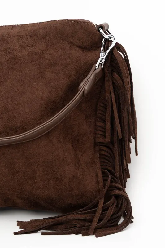 Τσάντα Ορθογώνια Σουέτ Κρόσια