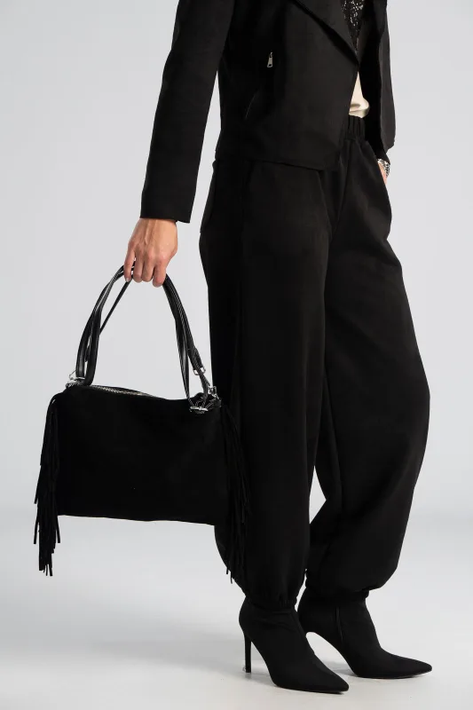 Τσάντα Ορθογώνια Σουέτ Κρόσια