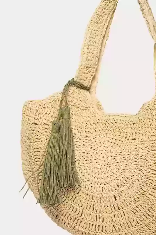 Τσάντα Ψάθινη Μισοφέγγαρο