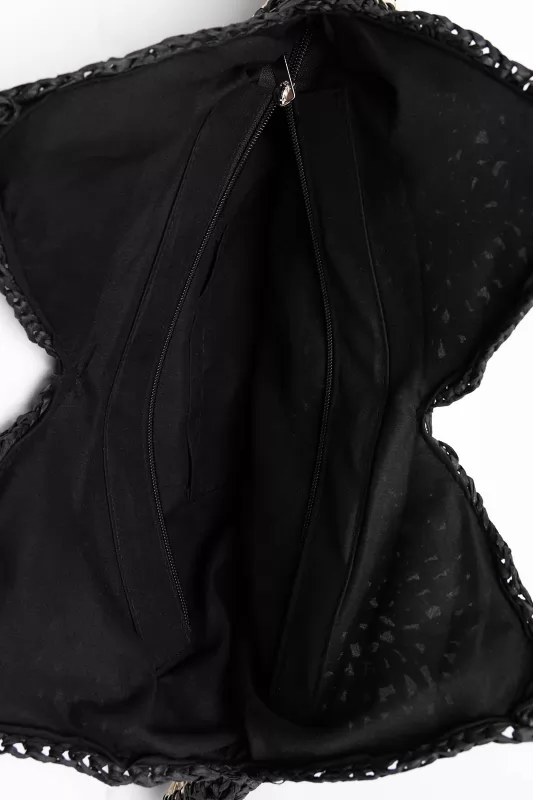Τσάντα Ψάθινη Ρόμβους Shoulder