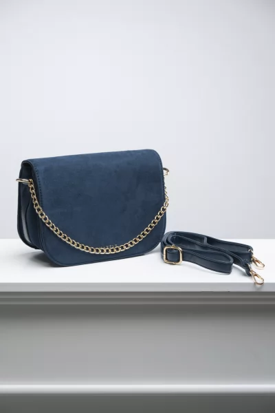 Τσάντα Saddle Σουέτ Navy Blue