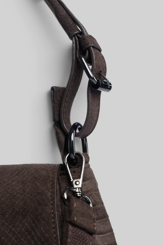 Τσάντα Satchel Σουέτ Snake