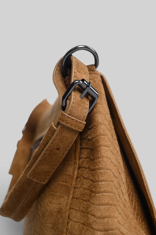 Τσάντα Satchel Σουέτ Snake