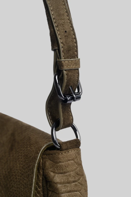 Τσάντα Satchel Σουέτ Snake