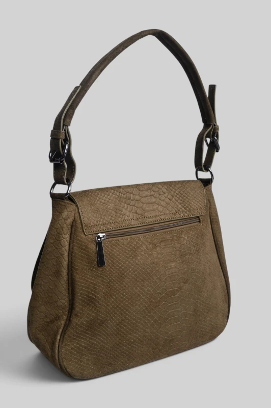 Τσάντα Satchel Σουέτ Snake