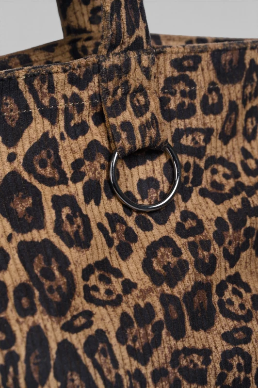 Τσάντα Shopper Κοτλέ Leopar