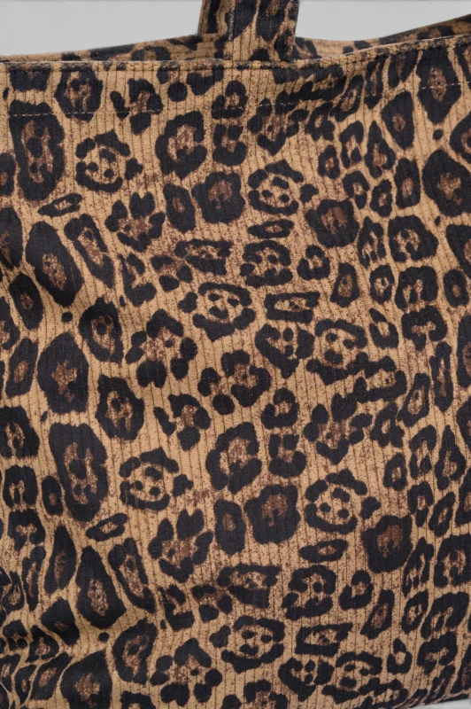 Τσάντα Shopper Κοτλέ Leopar