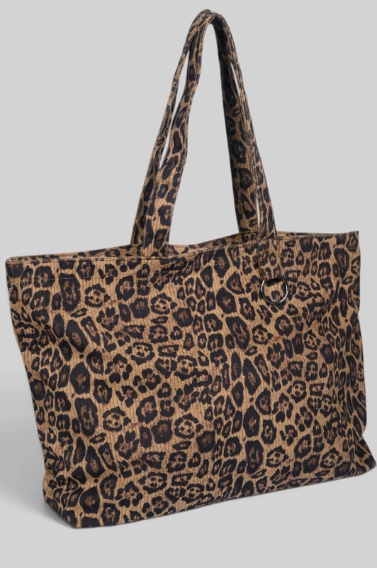 Τσάντα Shopper Κοτλέ Leopar
