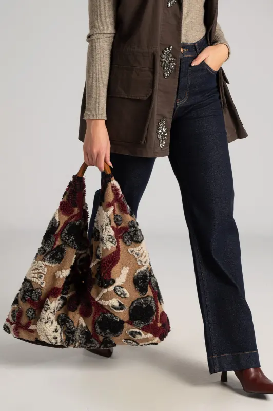 Bag Shoulder Embossed Leaves