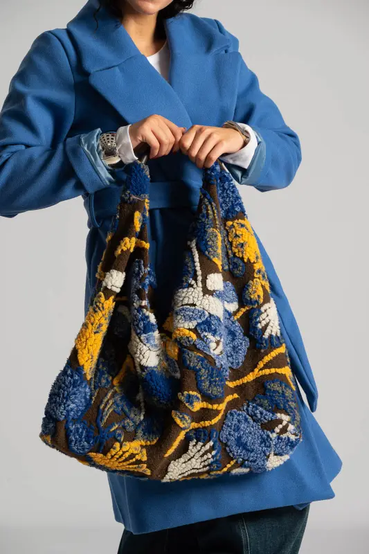 Bag Shoulder Embossed Leaves