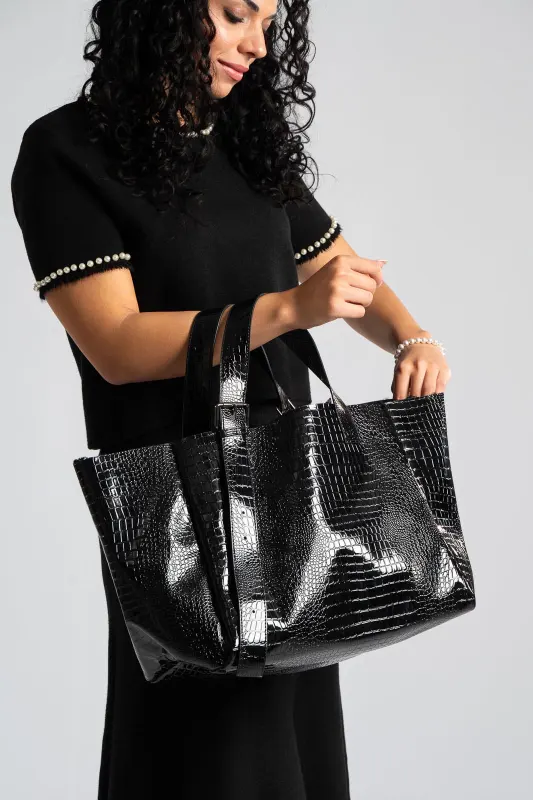 Τσάντα Shoulder Croco Double