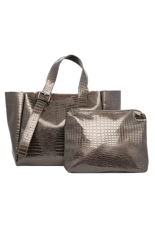 Shoulder Croco Double Bag