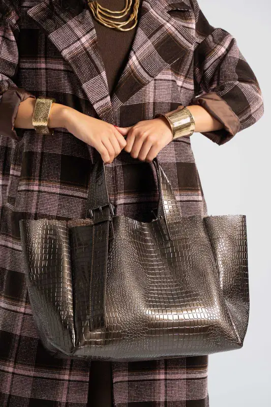 Τσάντα Shoulder Croco Double