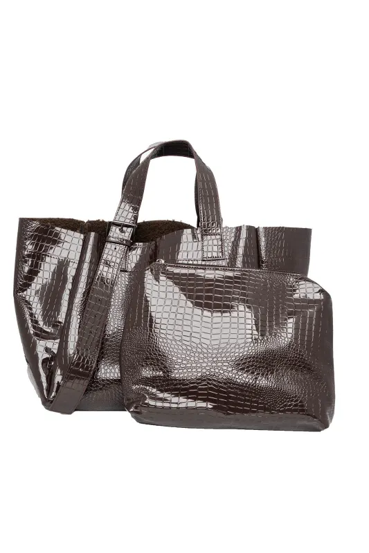 Τσάντα Shoulder Croco Dubble