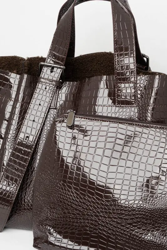 Τσάντα Shoulder Croco Dubble