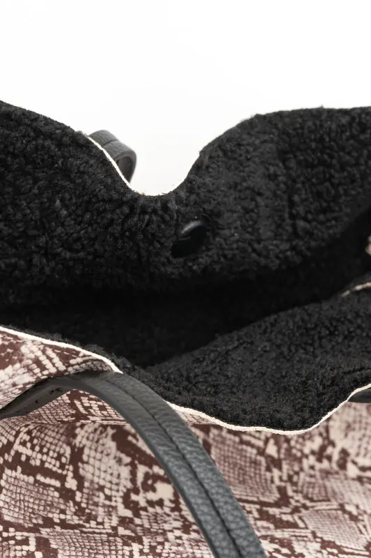 Τσάντα Σουέτ Shopper Croco