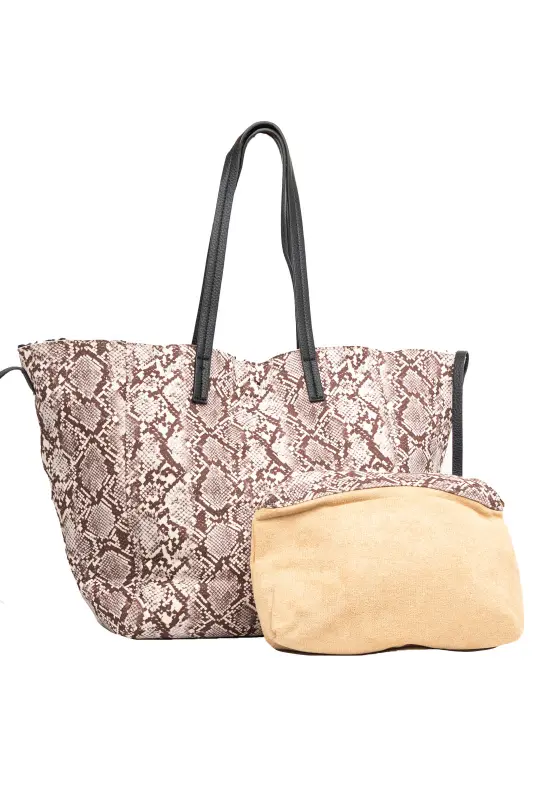 Τσάντα Σουέτ Shopper Croco