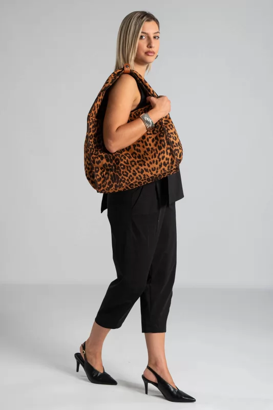 Τσάντα Suede Animal Pattern
