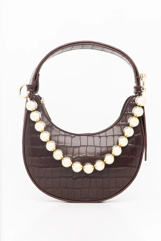 Τσάντα Χιαστή Δερματίνη Croco