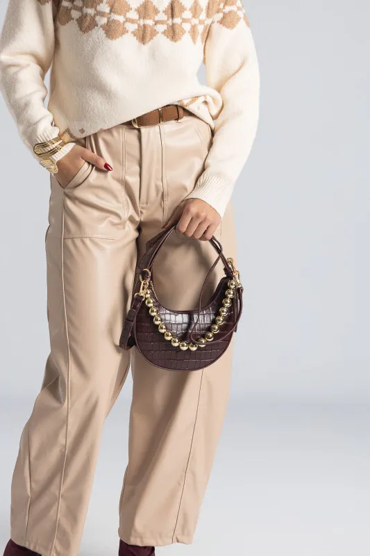 Croco Leatherette Crossbody Bag 