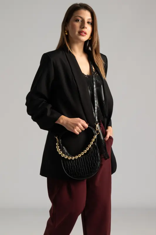 Τσάντα Χιαστή Δερματίνη Croco