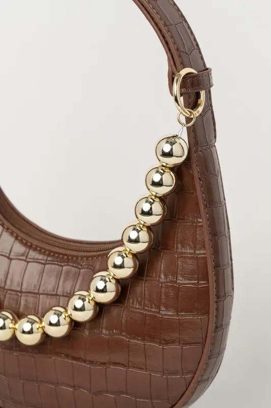 Croco Leatherette Crossbody Bag 