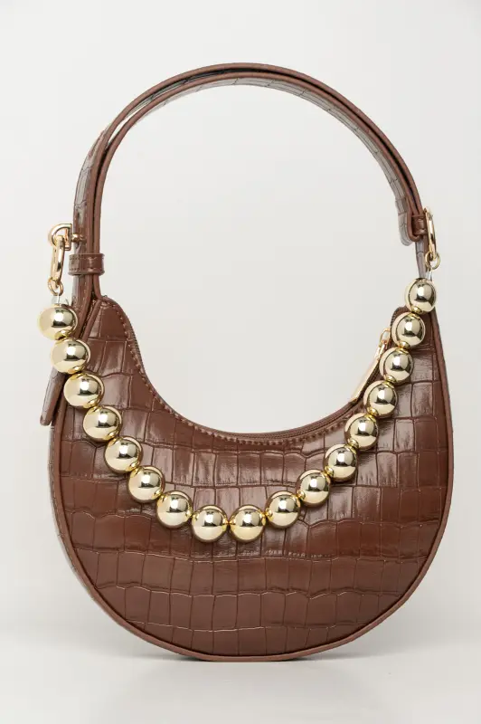 Croco Leatherette Crossbody Bag 