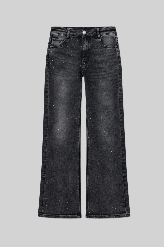 Jeans Straight-Leg With Strass