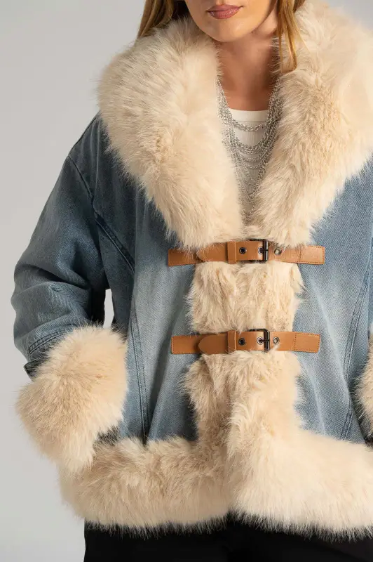 Τζιν Jacket Γούνινος Γιακάς