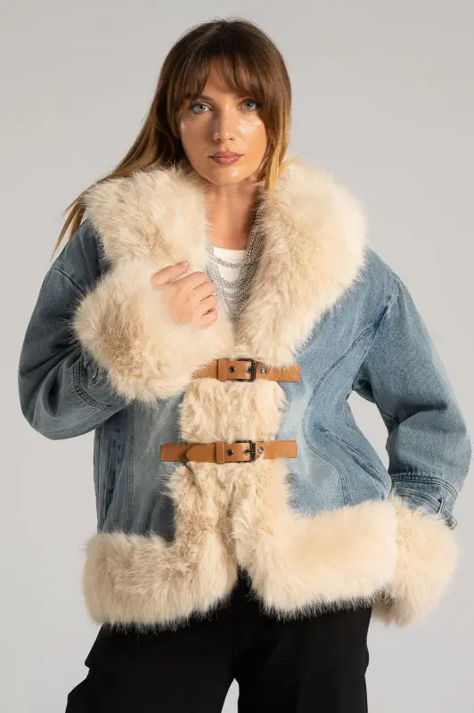 Τζιν Jacket Γούνινος Γιακάς