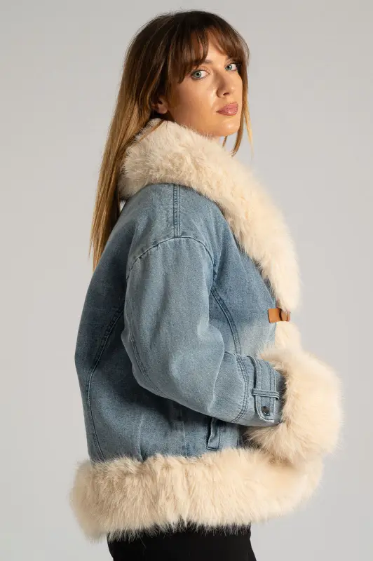 Τζιν Jacket Γούνινος Γιακάς
