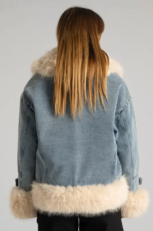 Τζιν Jacket Γούνινος Γιακάς