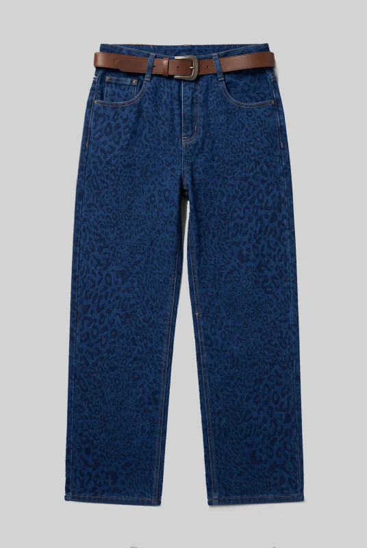 Jeans Leopard-Print With Belt