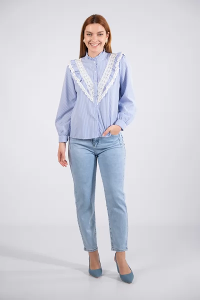 Τζιν Mom Fit Light Blue