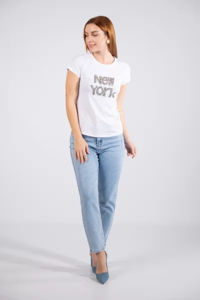 Τζιν Mom Fit Light Blue