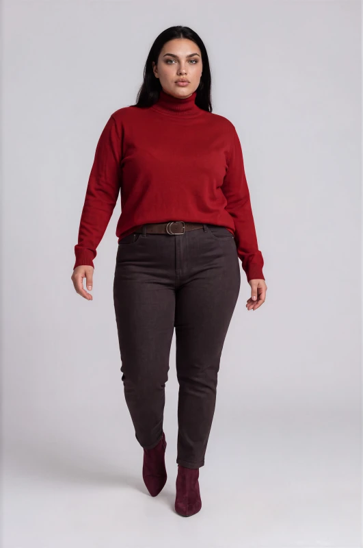 Τζιν Mom Fit Suede Ζώνη